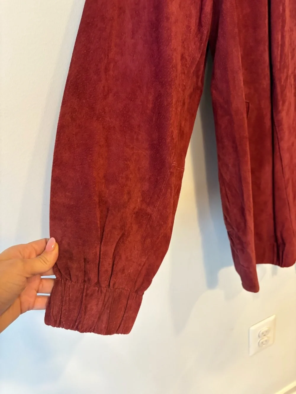 DENNIS BASSO nwt suede 1x biker maroon red jacket NEW